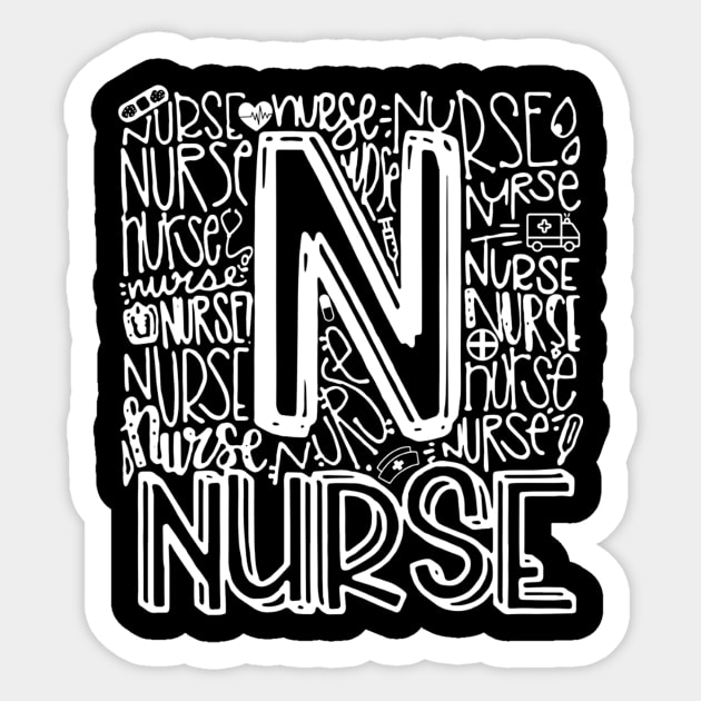 Nurse Typo Shirt Sticker by badboy